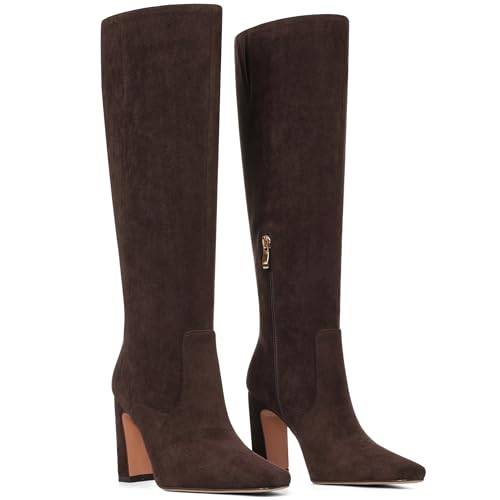 Lovee Cosee Women's Knee High Boots 2025 Chunky Block Heel Square Toe with Side Zipper Fall Winter Comfort Boots for Work Commute Office Walking & Night Events2