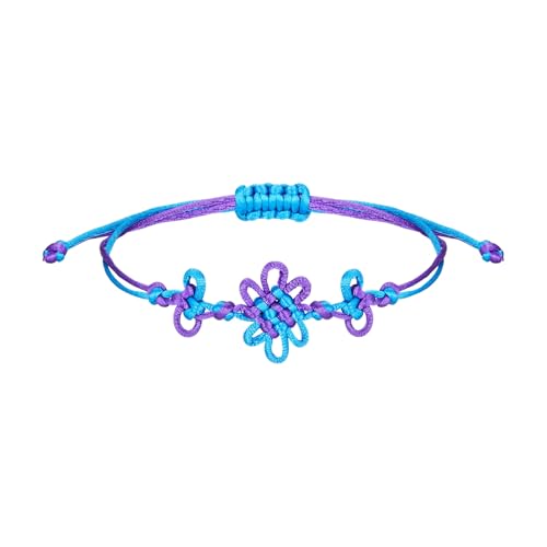 KDH Demon Hunters Knot Bracelet, Blue Pink Adjustable Cosplay Costume Accessories Two-color Woven Handmade Wristband Gift Jewelry