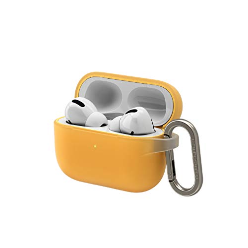 Funda RhinoShield con Mosquetón Incluido Compatible con Apple [Airpods Pro] | Soporta Carga Inalámbrica, protección de Grado Militar Frente a caídas y arañazos. [Set Cuerpo + Tapa en Vainilla]