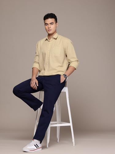 Image of Men's Cotton Linen Solid Shirt | Slim Fit Full Sleeve Casual Shirt | Lightweight | Breaethable | Stylish
