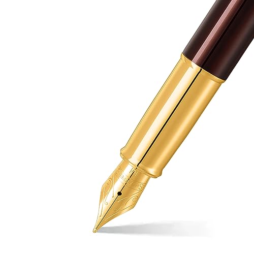 Sheaffer Gift 100 9370 Fountain Pen Glossy Coffee Brown with PVD Gold tone Trim | Fountain Pen Medium Nib | Premium Pen  - Additional View