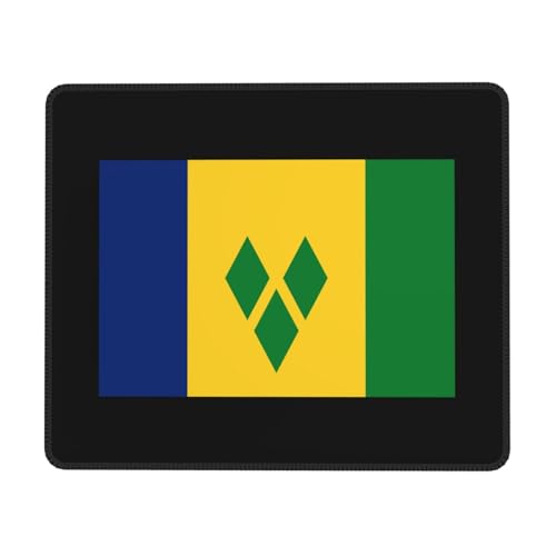 Souris Tapis Drapeau De Saint-Vincent-Et-Les-Grenadines Moderne Tapis Souris Lavable Mouse Pad pour Ordinateur Gamer Accessoires 10X12In