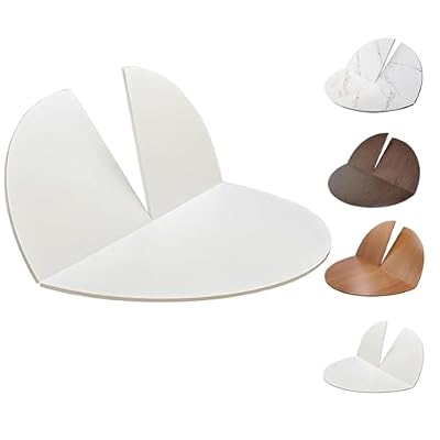 SMCMGECEUZ 4-Plegable Redondo Tablero De Madera 120 140 150 160 180cm Extensor De Mesa Redonda Plegable Sin Patas para Banquetes Y Fiestas(White,160cm/63in)