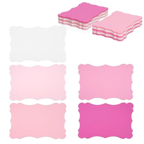 G2PLUS Blank Mini Business Cards: 120PCS Pink Note Card 5 Colors 2.4x4 in