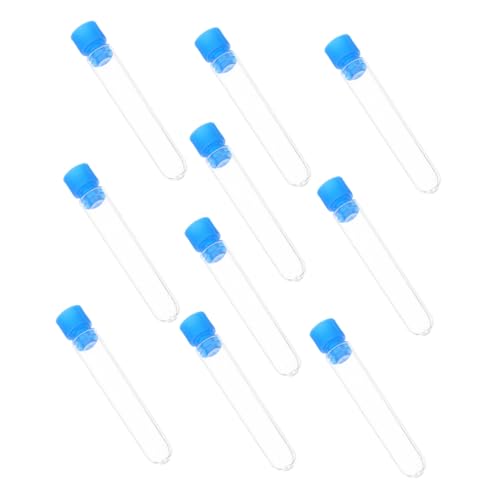 OSOLADY 10pcs Clear Plastic Test Tube Plastic Test Tube for Beads Clear Test Tube with Lids Test Tube Small Test Tubes Test Tube with Lid for Children Test Tubes Small