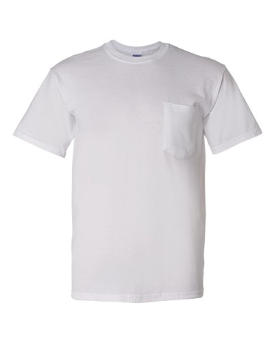 Gildan DryBlend 5.6 oz., 50/50 Pocket T-Shirt, Large, WHITE
