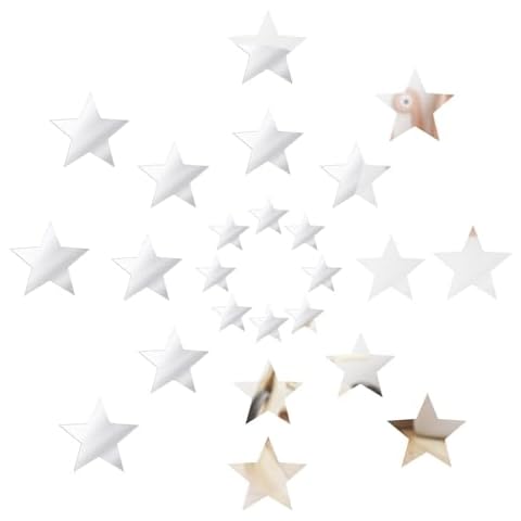 40pcs Silver Acrylic Star Wall Stickers Cover