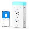 Govee Smart Plug Outlet Extender, 3-Sided Smart Power Strips with 2 Smart Outlets & 2 USB Ports with RGB Night Light, APP & Voice Control, Surge & Overload Protection for Home Office