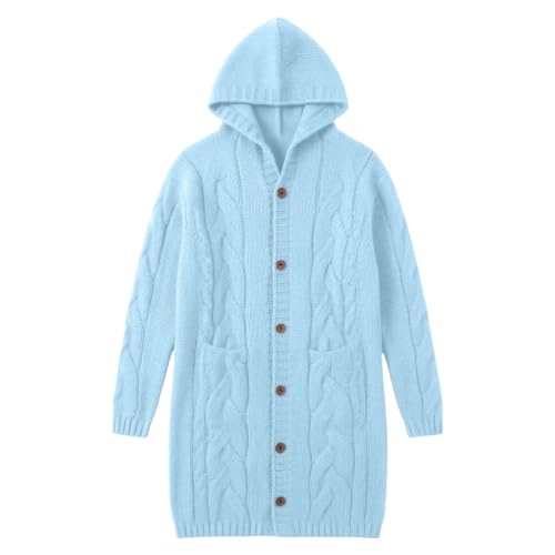 Womens Cable Knit Long Sweaters, Chunky Warm Button Down Cardigan Sweaters - image 4