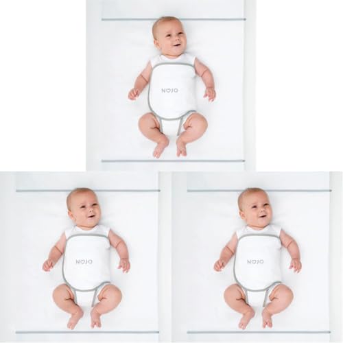Image of NoJo Safe Sleep Swaddle Blanket for Crib Safety for Newborns and Infants - Safe, Anti-Rollover Blanket, White, 1 Count (Pack of 3)