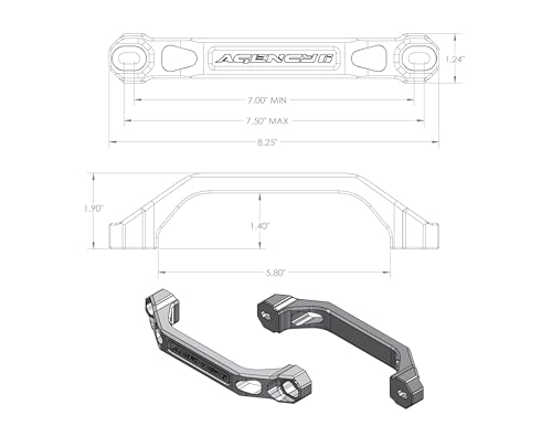 Agency 6 - Billet Grab Handle (Pair) - Universal Fitment for Offroad and Overland Vehicles - Roof Racks - Made in The USA - Stainless Steel Hardware Included (Orange)