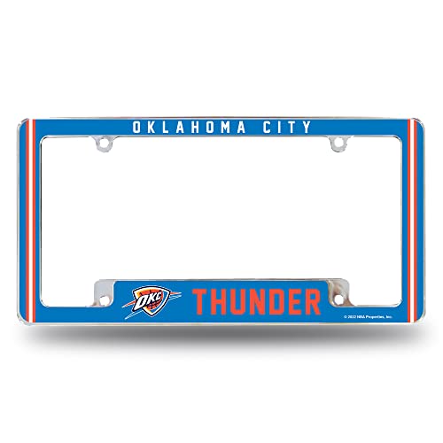 Rico Industries NBA Oklahoma City Thunder Classic 12" x 6" Chrome All Over Automotive License Plate Frame for Car/Truck/SUV - image 1