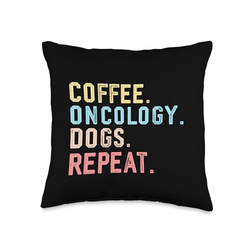 Funny Coffee Oncology Dog Throw Pillow