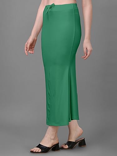 Image of Women's Saree Shapewear Petticoat, Cotton Blend Stretchable Mermaid Skirt, High Waist Tummy Control, Smooth Curve Fit with Adjustable Drawstring