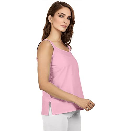 Image of Cotton Short Camisole Non-Stretchable Slip for Women | Short Kurti Slip | Short Camisole | Half-Length Lining | Waist Length Inner | Sameez | Samij(Half Slip)