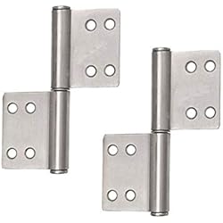 4 bisagras de acero inoxidable, ideales para uso en interiores y exteriores - Bisagras estables para puertas de metal y madera (100 x 70 x 10 mm)