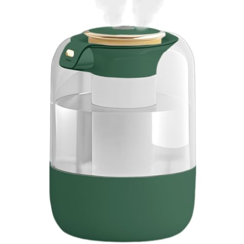 Luftbefeuchter Schlafzimmer Top-Fill Humidifier - 2L 360° Doppeldüse Raumbefeuchter mit 7 Farben Nachtlicht, Timer, Aroma Disc, für Babys Und Pflanzen (Grün)