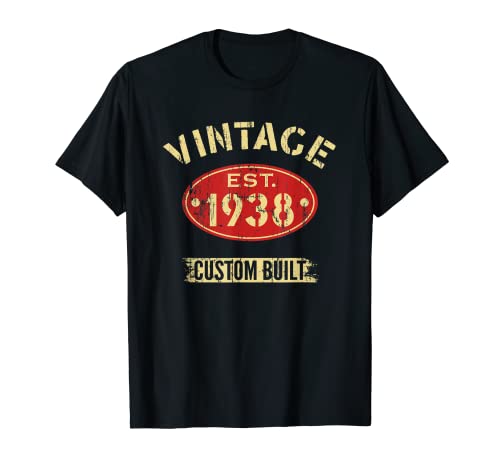 Est. 1938 Cumpleaños Vintage Nacido En 1938 Cumpleaños Clásico Camiseta