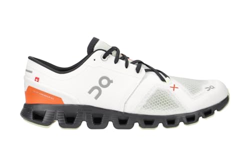 Image of On Men's Cloud X 3 Sneakers, Ivory /Flame, 9.5