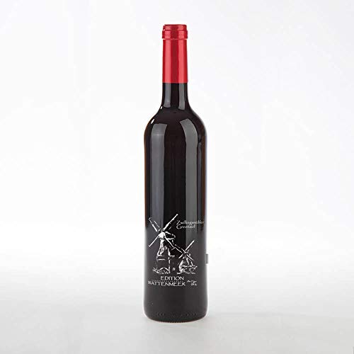 Edition Wattenmeer, Motiv: Zwillingsmühlen Greetsiel, Garnacha aus Spanien in Gravur-Flasche