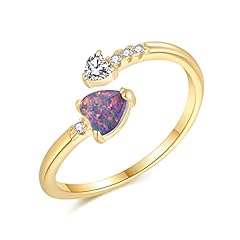 Gold Heart-Black purple opal