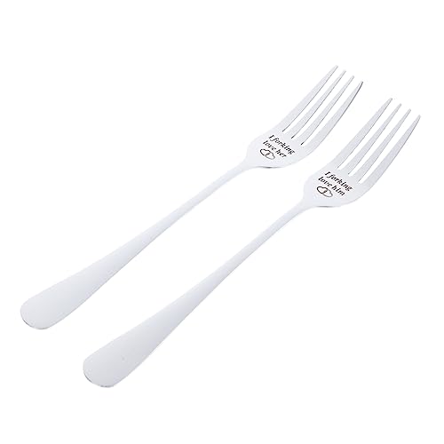 SOLUSTRE 2Pcs Stainless Steel Forks Elegant Metal Forks for Serving Appetizers Cakes Fruits Smooth Edges for Parties Home Use and Special Occasions