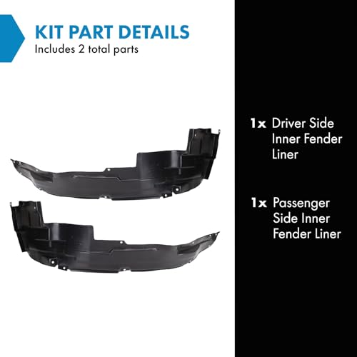 Image of TRQ Inner Fender Liner Set Compatible with 1999-2005 Suzuki Grand Vitara 1999-2004 Vitara SZ1248108 SZ1249108