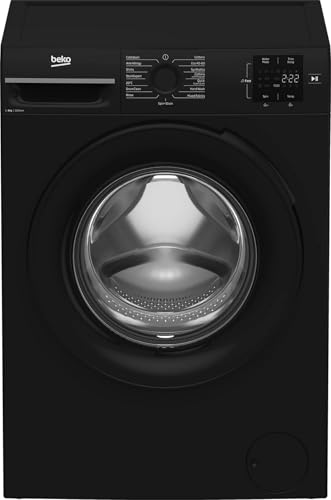 Beko BM1WT3821B 8kg Washing Machine 1200 Spin Black B Energy Rated Freestanding Washer with Multiple Wash Programs Quick Wash & Easy Controls