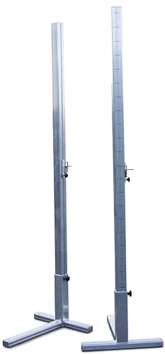 HAEST Saltómetros de Salto de Altura - Ajuste de Altura 50-250 cm - Perfil de Aluminio 8 cm - Base en T con Peso Integrado - Certificado WA