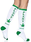 LEG AVENUE Women’s Kniehohe Lässige Partysocken Costume Hosiery, Weiß Grün, One Size