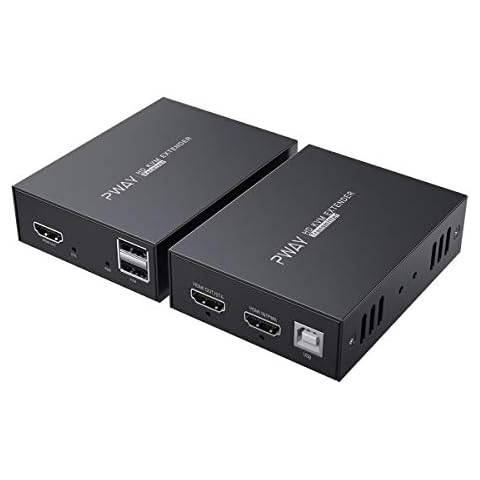 PW-HT225HK-B HDMI KVM USB Extender 165ft/50m Transmission over Single Cat5e/6/7 HD 1080P Support Loop out 3D EDID Function Cover