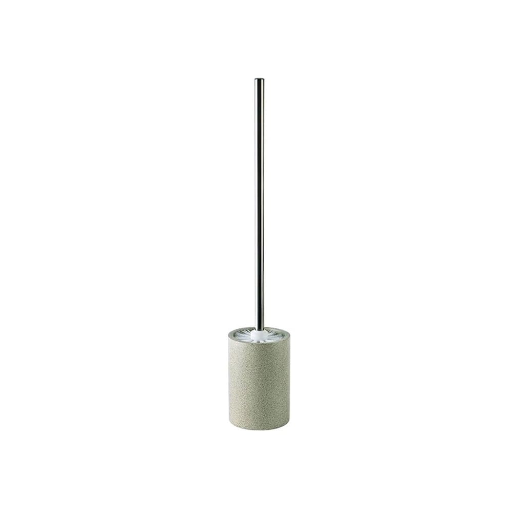 Toilettenbürsten- und Halter-Set, Toilettenbürstenhalter aus Sandstein mit abnehmbarem Edelstahl-Langgriff, Toilettenbürste, Kunstharz-Bürstenkopf, Toilettenbürste, bodenstehend, Platzsparendes Desig