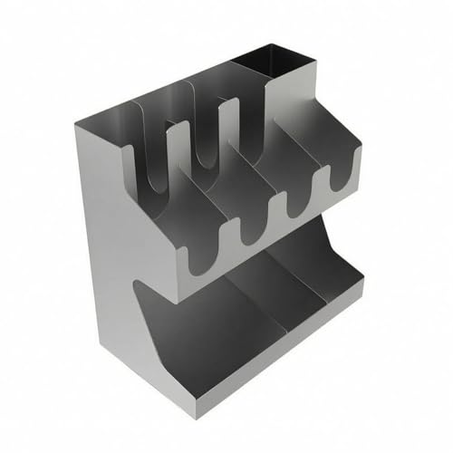 Porte-gobelets base stable anti-basculement en acier inoxydable avec double rack