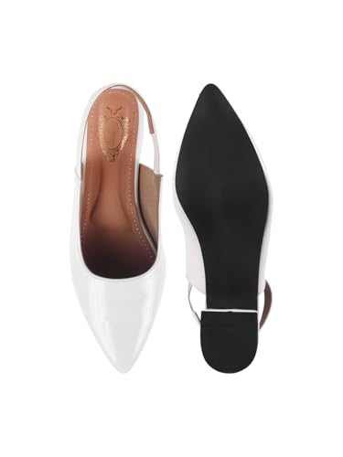 Image of Solid Pointed Toe Pumps for Women Dress Pumps with Mid Heel for Party, Office & Formal Footwear