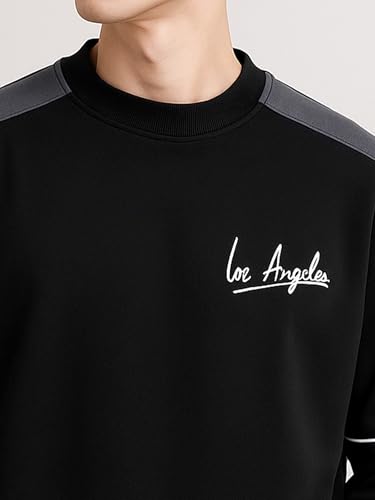 Image of Jump Cuts || Mens || Color Block || Round Neck || Fleece || Full Sleeve || Half Zipper Sweatshirt