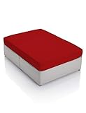 Blood Red Adjustable Fitted Bed Sheet 1PCs 100% Egyptian Cotton 800 Thread Count 18 Inch Deep Pocket Soft and Silky Adjustable Fitted Bed Sheet Size Twin XL