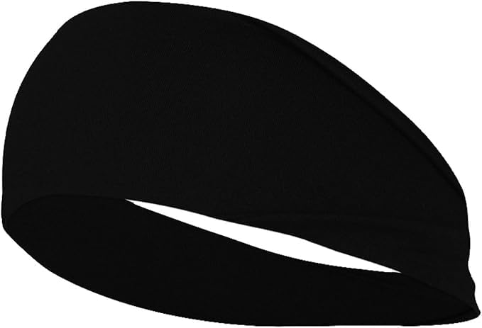 Headbands for Women & Men Yoga Elastic Hair Bands Workout Running Sport Non-Slip Sweat Hair Wrap for Girls Headband for Thick Hair (Black)