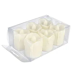 6pcs LED Tea Lights, Battery Operated Flameless Votive Candles Lamp, Realistic and Bright Flickering Desktop Decorative Lamp for Seasonal & Festival Celebration - Long Lasting - Warm White