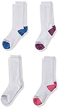 Fruit Of the Loom Girls' Everyday Quarter Socks (10 Pack), Assorted White, Medium (10.5-4)