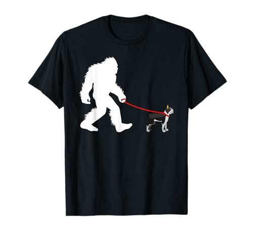 Bigfoot Walking Boston Terrier Shirt