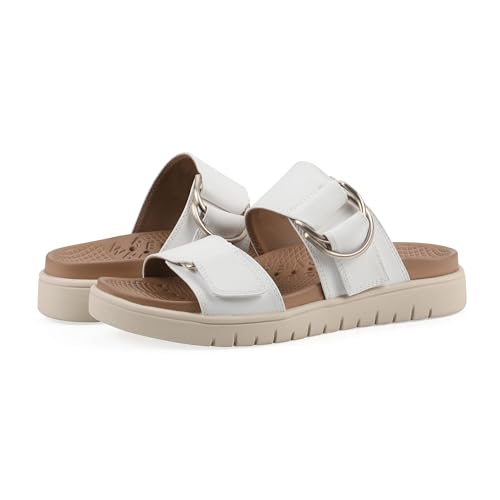 Sandalias acolchadas Fom Recovery Namaste en color blanco pulido suave talla 10 2