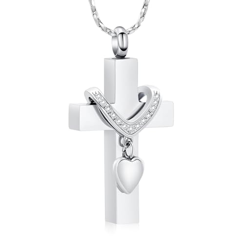 Collier funéraire croix étanche pour conserver les cendres