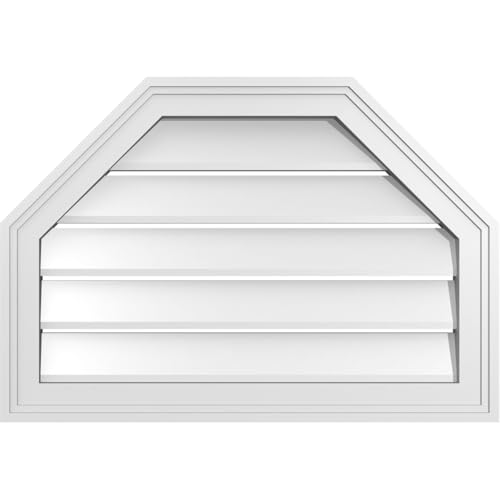 Ekena Millwork GVPOT26X1802SF Octagonal Top Surface Mount PVC Gable Vent, Factory Primed White
