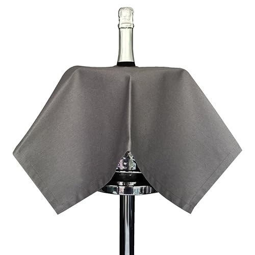 BOTTLECLOTHS - Original Collection, Bottle Cloth for Ice Buckets, Cotton, 54 cm, Center Hole, Stitched Circle (Platinum, Pack of 1)