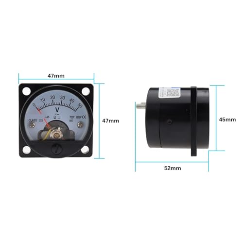Voltmètre SO-45 AC 1V cadran analogique rond noir pour tableau - 2