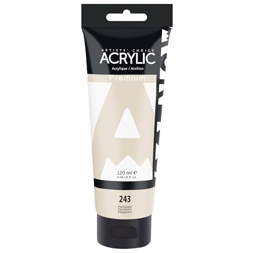 AUREUO Parchment Acrylic Paint 4 Fl Oz / 120ml Single Tube Off White Rich Pigment Art Craft Paints for Canvas Rocks Wood Ceramic Fabric - Art Supplies for Beginners Professionals Artists