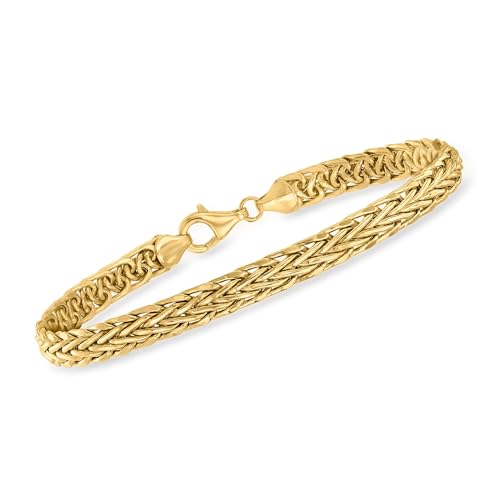 Ross-Simons 10kt Yellow Gold Flat Wheat-Chain Bracelet