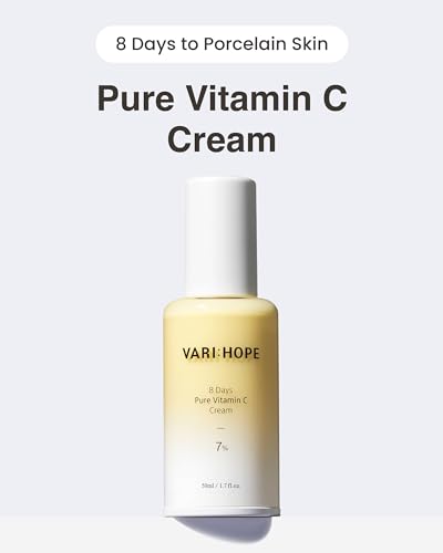 VARIHOPE 8 Days Pure Vitamin C Cream (1.7fl oz) - Korean Moisturizer for Radiant Skin. Deep Hydration, Glow, Nourishment. Stabilized Vitamin C, Kakadu Plum, Beta-Glucan.