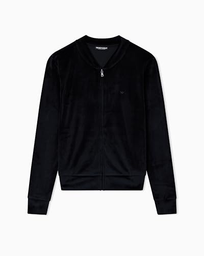 Emporio Armani WOMAN'S CHENILLE FULL ZIP TRACKSUIT BLACK S