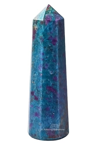 Image of Amazing Gemstone Ruby Kyanite Crystal Towers - Natural Healing Crystal Point Obelisk for Reiki Healing and Crystal Grid (2 inch to 3 inch INCH)